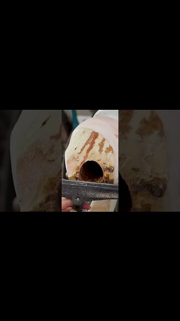 Woodturning a crotch log #shorts