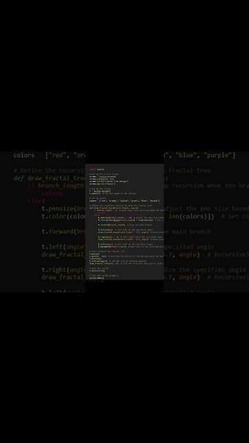Creating Mind-Blowing Fractal Tree Designs: Witness the Magic of Python Turtle!