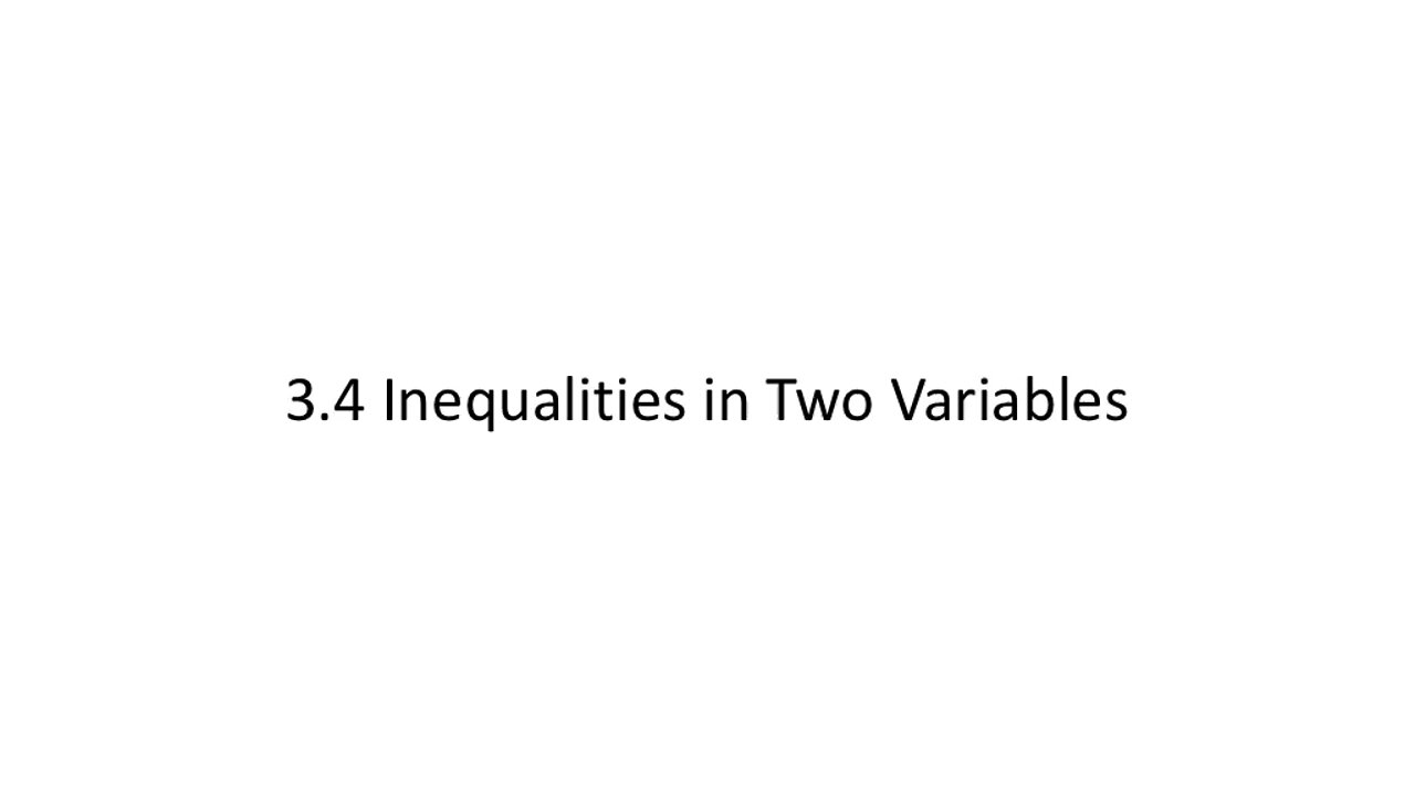 Inequalities in Two Variables (MATH 1010 Unit 3 Lesson 4)