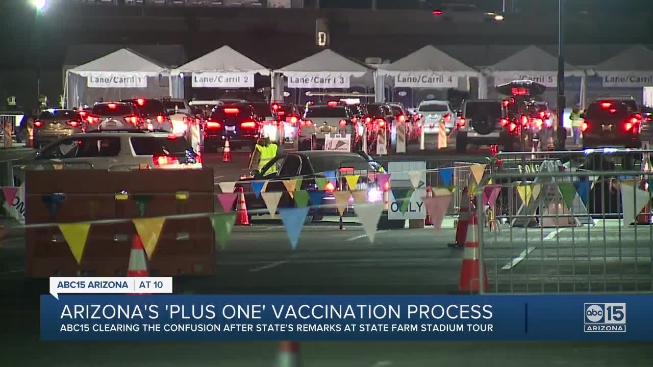 State Farm Stadium COVID-19 vaccine 'plus one' process