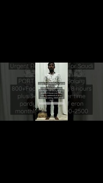 job update | urgent Requirement For Saudi Arabia port Labour job