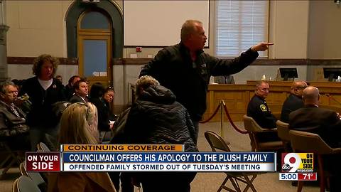 Councilman offers apology to Plush family