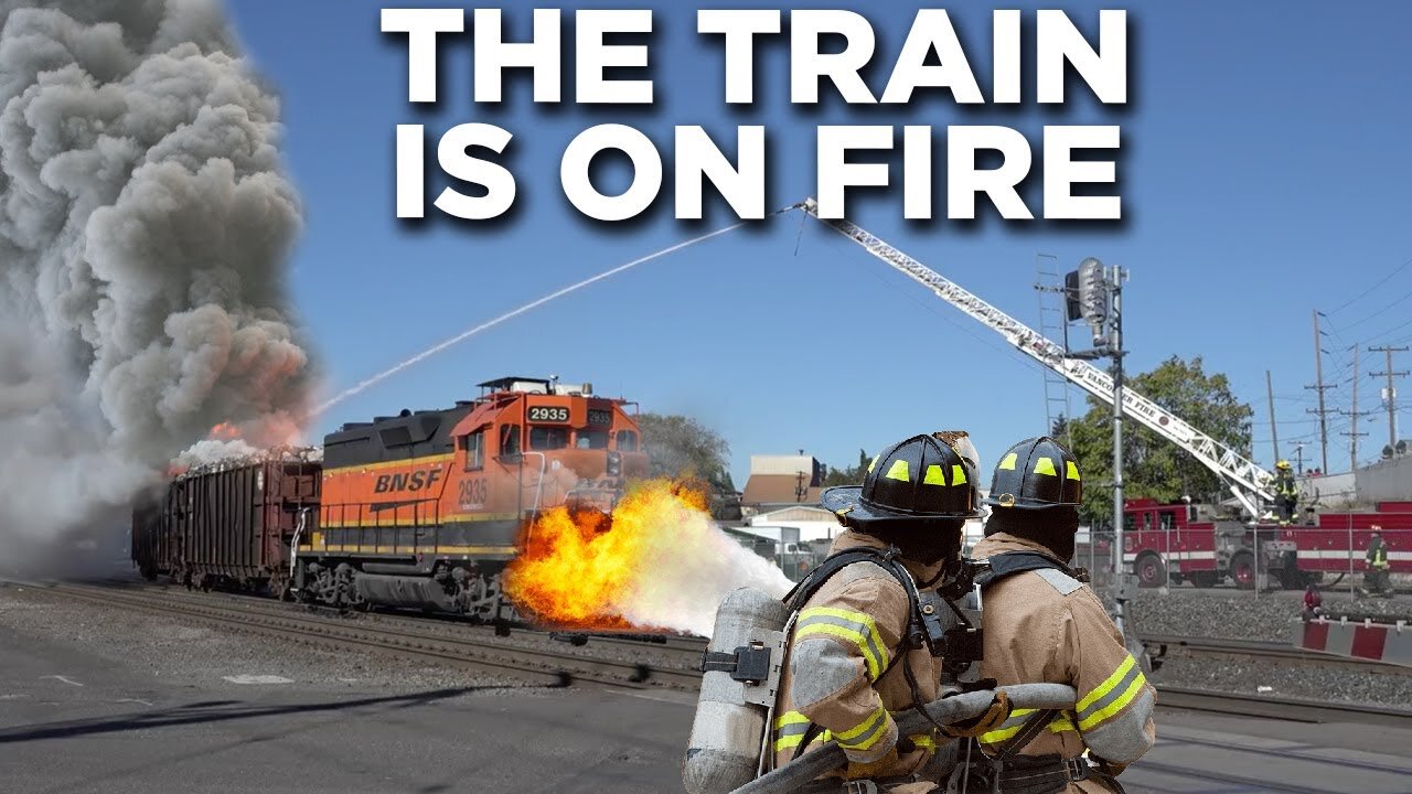 TOP 30 Train On Fire! Norfolk Southern Train Catches With Blown Turbo