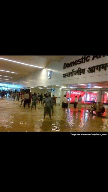 New Delhi Airport Flooded after Heavy Rain, City on Orange Alert