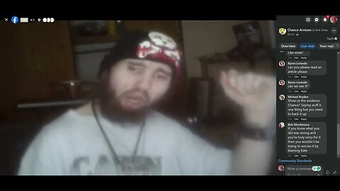 Cyraxx on FB Live. "why i dont really have a choice but to do my music art and merch". 11/26/2023.