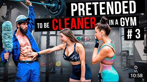 CRAZY CLEANER surprise GIRLS in a GYM prank Aesthetics in public reactions