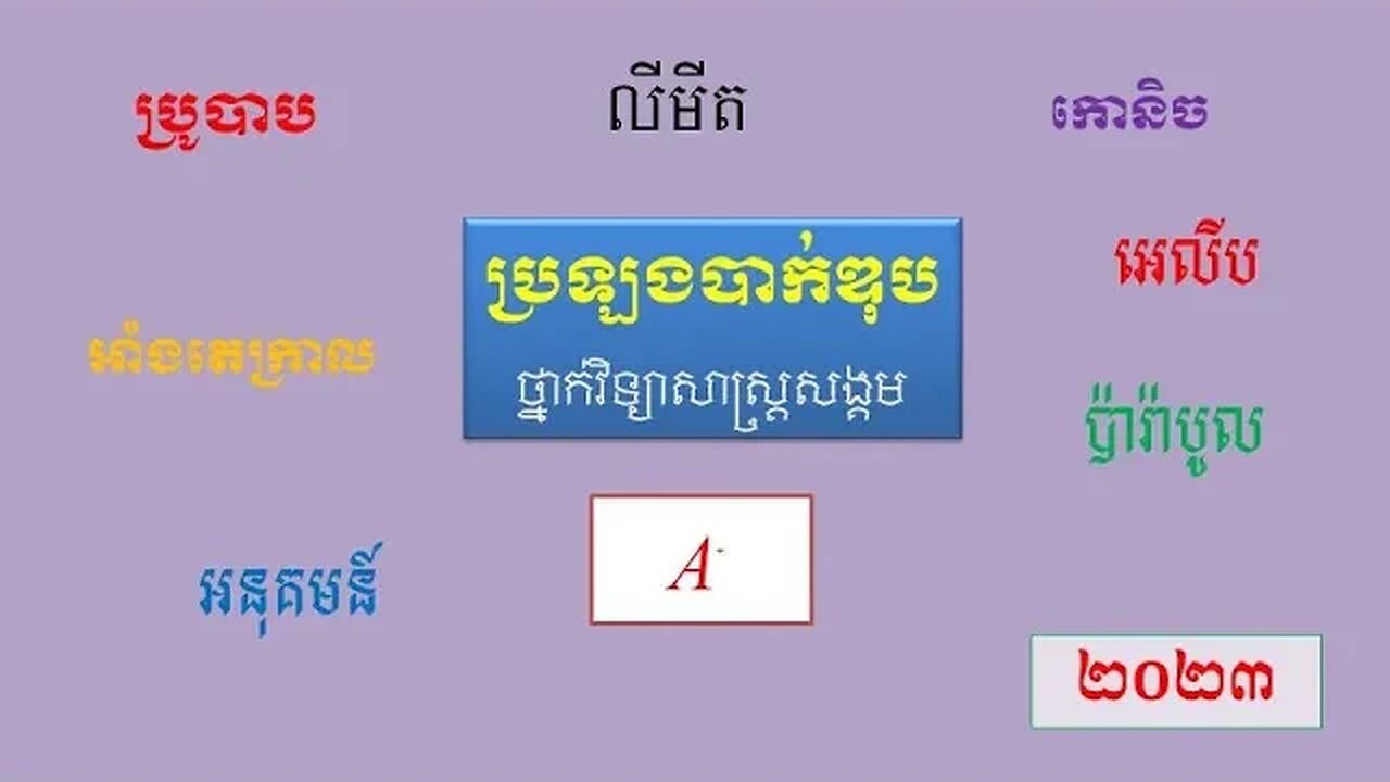 តើប្រឡងបាក់ឌុបចេញលំហាត់អ្វីខ្លះ? វិញ្ញាសាគណិតវិទ្យាថ្នាក់វិទ្យាសាស្ត្រសង្គម