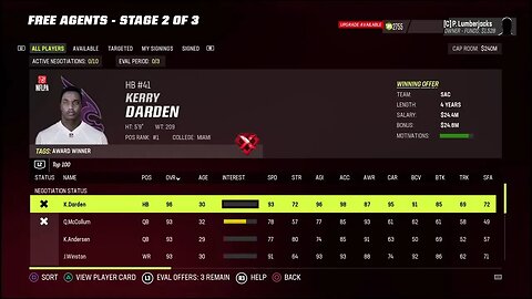 TDFL Football [Season 9]: Free Agency Cycle #1