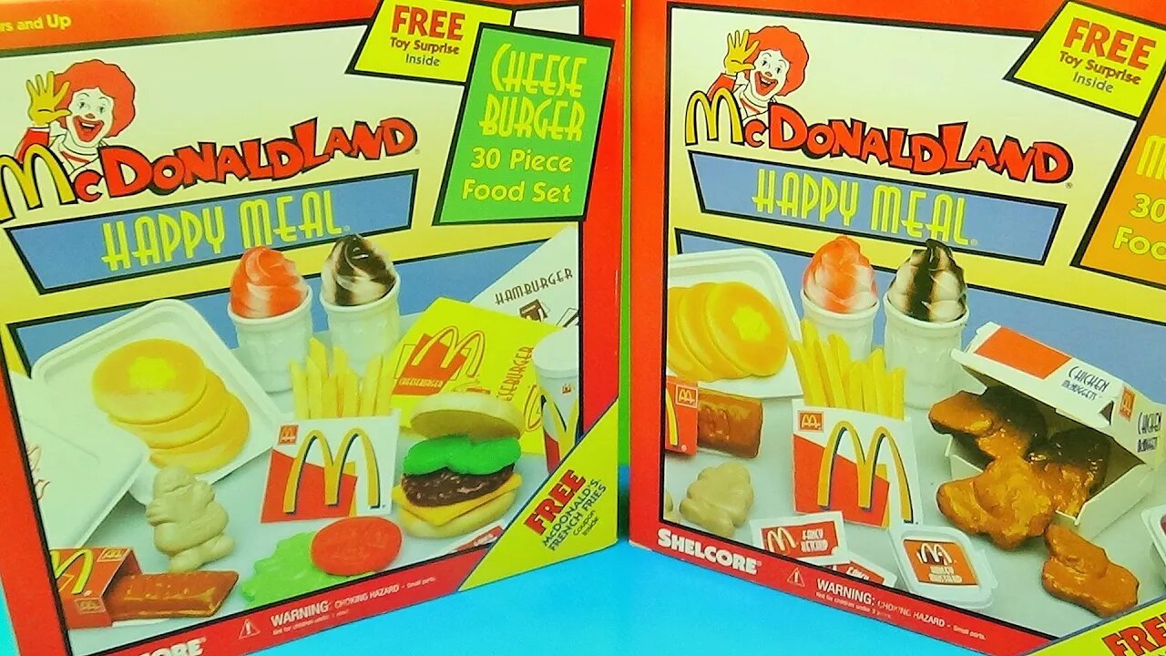 1997 McDONALDLAND CHEESBURGER and CHICKEN McNUGGETS 30 PIECE COLLECTORS SETS VIDEO REVIEW