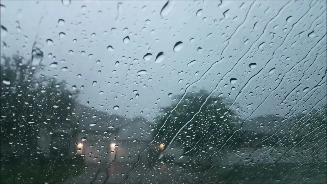 Rain Sound For Sleeping 30 Minutes Relaxing Raining On Car Glass Windows Thunder Sounds Heavy Drops