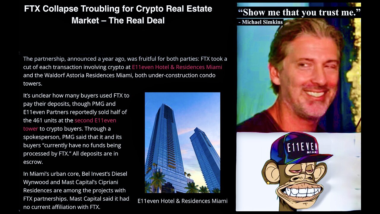 Michael Simkins E11even Hotel Residences Miami FTX Sam Bankman Fried Real Estate Money Laundering