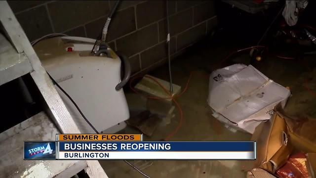 Businesses start to reopen after flooding in Burlington