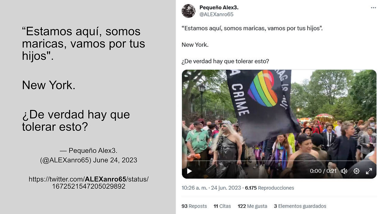 "Estamos aquí, somos maricas, vamos por tus hijos" (NY) (24 jun 2023)