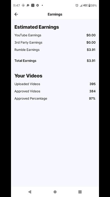 3.92$ so far on rumble getting close to 4