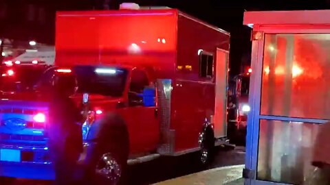 Boston fire department respond to a hazardous material on the MBTA bus Silver Line