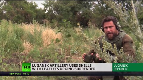 LPR militia continue firing shells containing leaflets with instructions for surrender