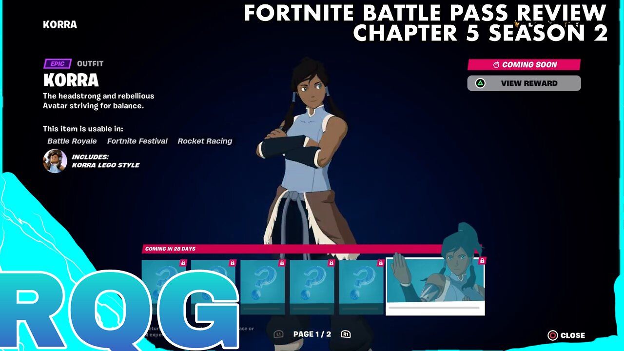 KORRA IS THE SECRET SKIN!! FORTNITE CHAPTER 5 SEASON 2 BATTLE PASS REVIEW