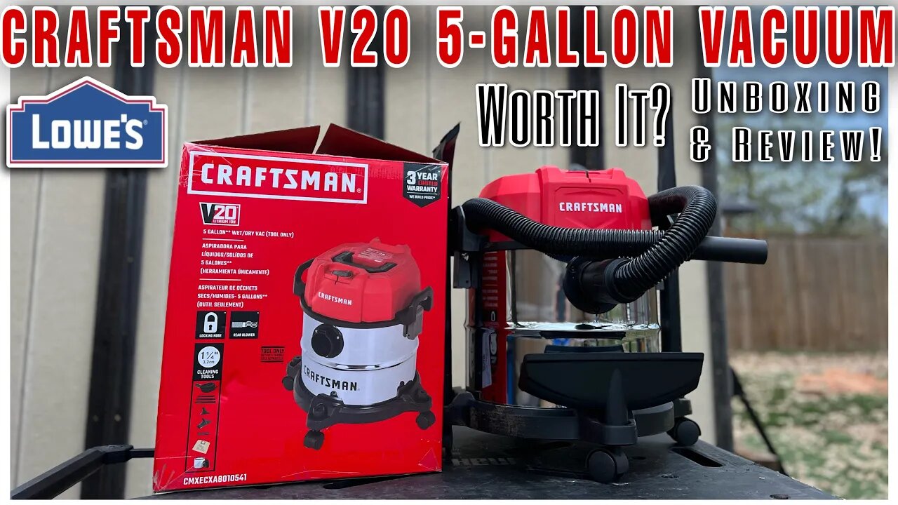 CRAFTSMAN V20 5-Gallon Stainless Steel Wet/Dry Vacuum! Unboxing & Review