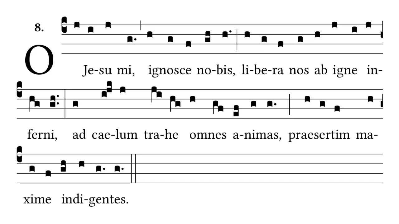 O Jesu mi - Oratio Fatimae in Latina - the Fatima Prayer in Latin Chant - kinda Gregorian even!