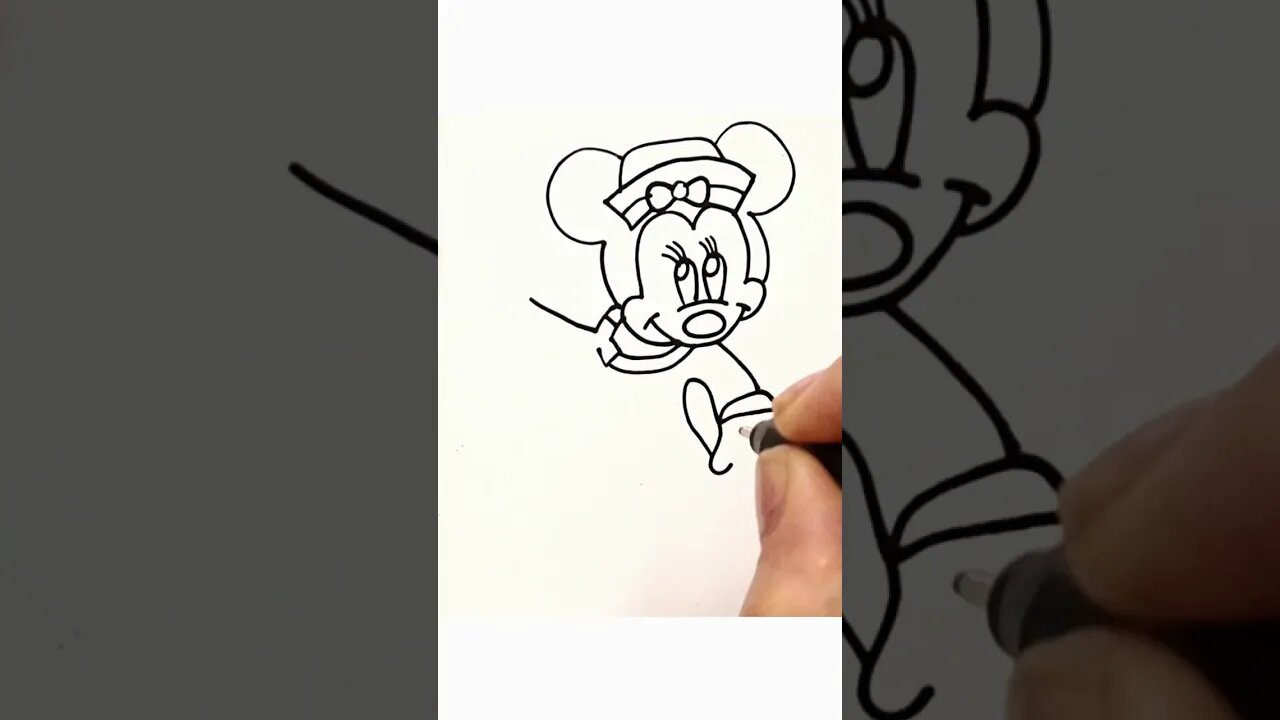 How to draw and paint Nurse Minnie Mouse in a fun and easy way with this tutorial #shorts