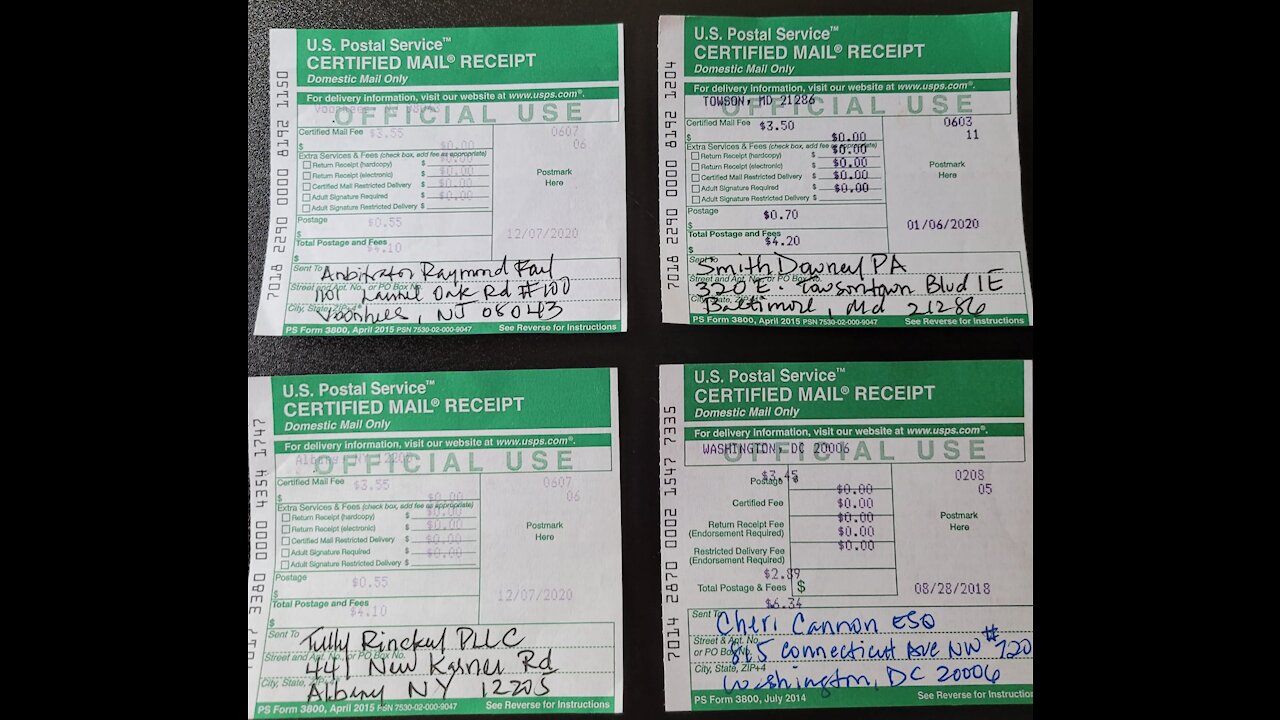 Request Copy Of Legal Contract / Receipts / Settlement Summary Chart / DCBAR