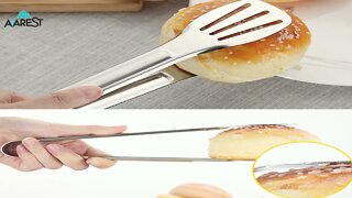 STAINLESS STEEL FOOD TONGS KITCHEN UTENSILS