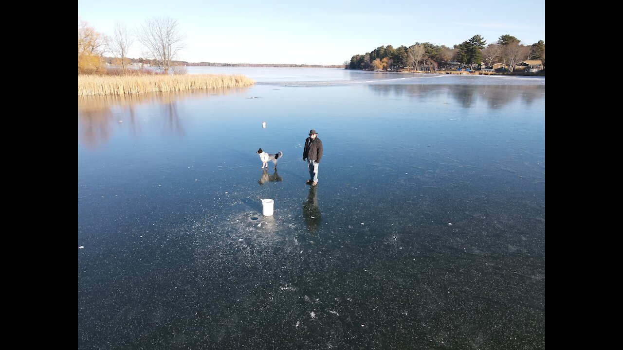 Sunset Ice Fishing On Coon Lake