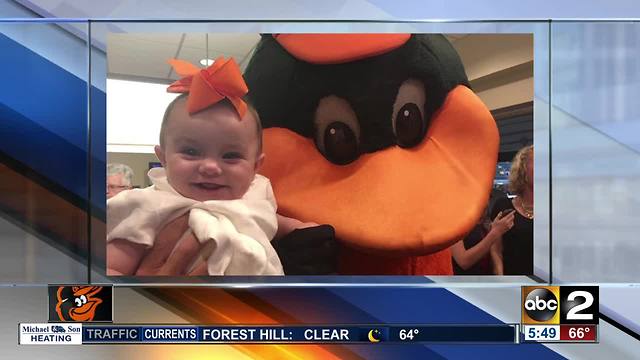 Lauren Cook's baby girl makes her debut at Camden Yards