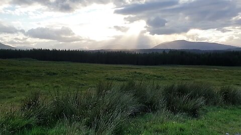 Sun setting at Corriechoille in the Scottish Highlands