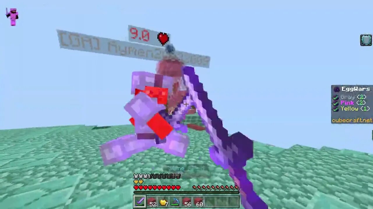 folded noobs with 100% chemistry in teammate in Cubecraft eggwars