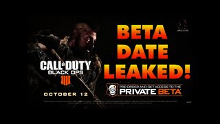 Black Ops 4 BETA DATE LEAKED & Open Beta for PC!