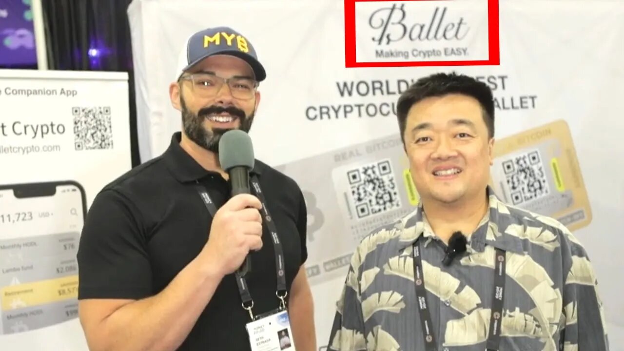 Bobby Lee at the Ballet Wallet booth of Money 20/20 in Las Vegas