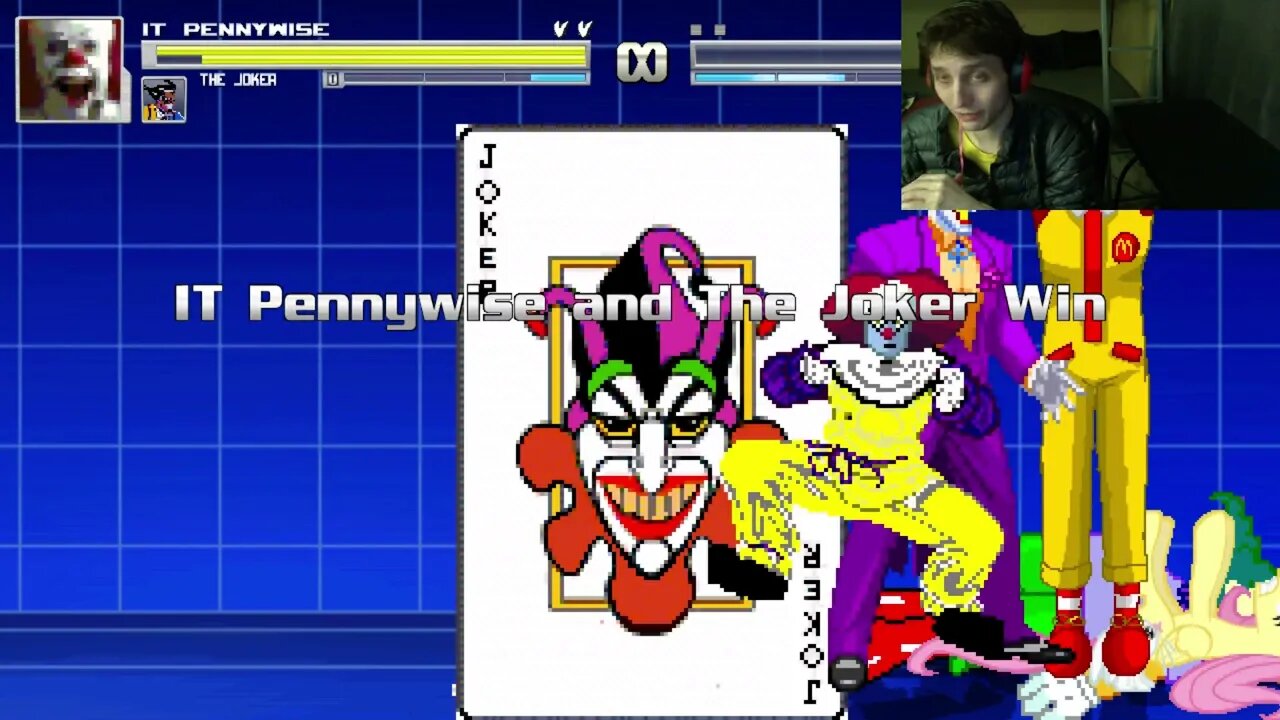 Clown Characters (The Joker, Pennywise, And Ronald McDonald) VS Fluttershy In A Battle In MUGEN