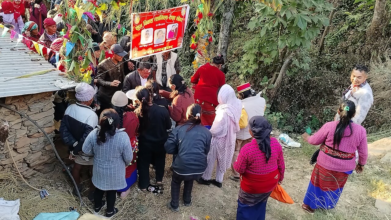 Wedding Party Villagen town in Nepal.