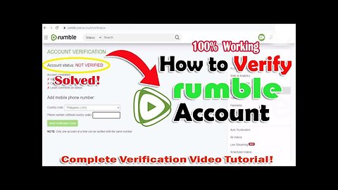 How to varify rumble account