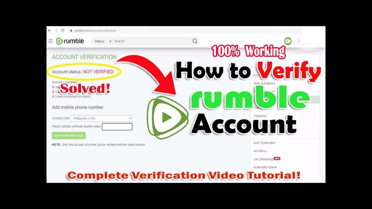 How to varify rumble account