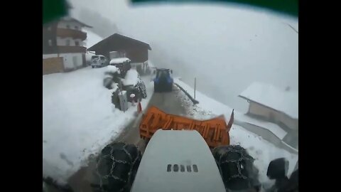 Schneeräumung = Steyr = CVT 170 Winter 2021 22 #snow last Year #winterdienst #viral #alps #sound