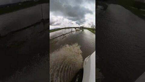 2 days straight of rain flooded our road, it was a lot higher the first time I crossed #homestead