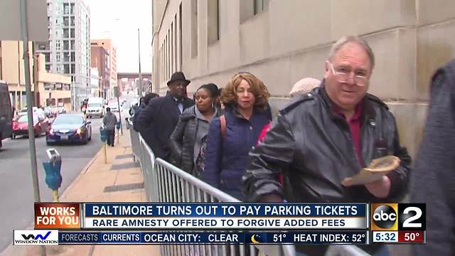 Baltimore turns out to pay parking tickets