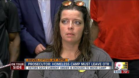 Deters: Homeless camp must leave private OTR lot