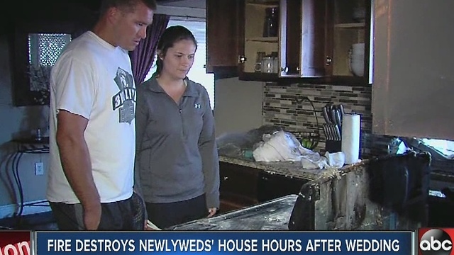 Fire destroys newlyweds' house hours after wedding