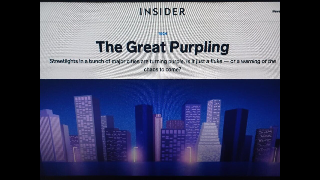 THE GREAT PURPLING. JUST A FLUKE OR A WARNING OF CHAOS TO COME?