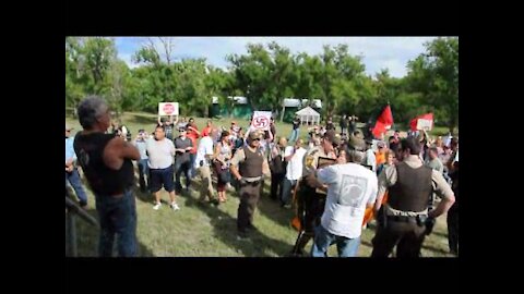 PROTESTING WHITE SUPREMACISTS IN LEITH, NORTH DAKOTA