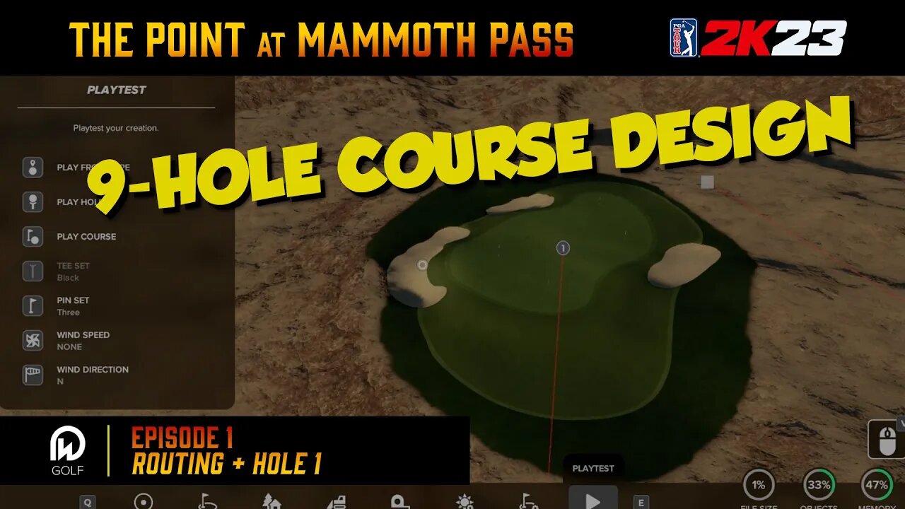 PGA 2K23 Course Designer | The Point at Mammoth Pass 9 Hole Course - Routing + Hole 1