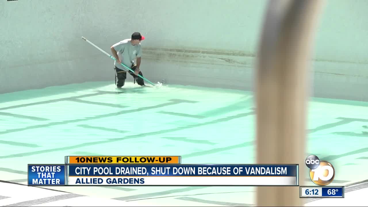 City pool drained, closed due to vandals