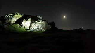 stick to the paths. Sheep's Tor night time Dartmoor 25th May 2023