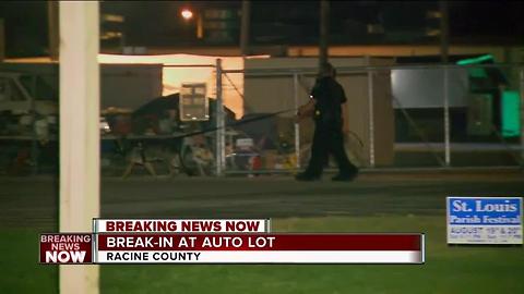 Break-in reported at Racine auto lot
