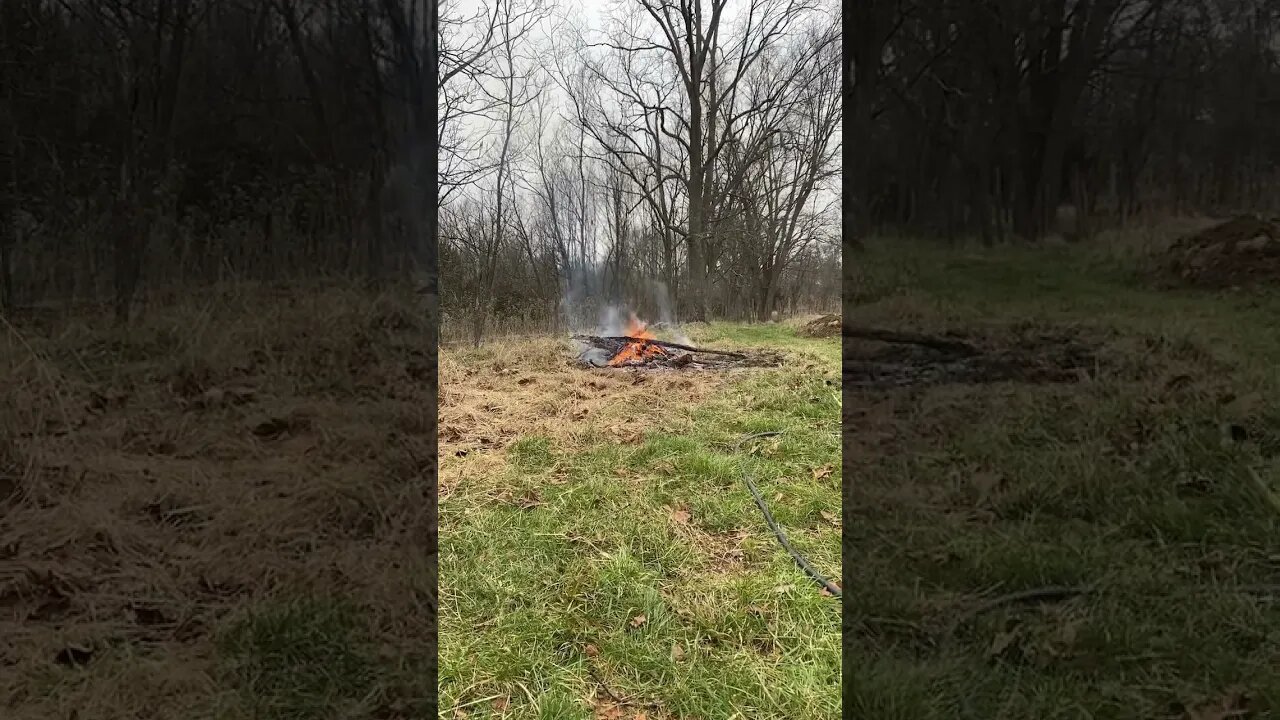 Great day to burn brush on the farm #shorts