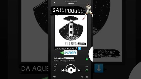 🎧 Novo Single - Até o Final- Rodrigo SB Feat. Zeck 🎧📽 🎚️ Produção - Zebra's Studio #spotify