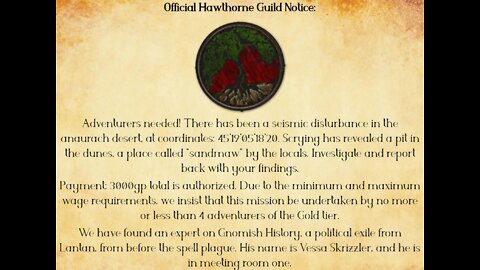 One Shot Adventure | Tier 3 | Hawthorne Guild: The Lost Vault of Grimtooth pt 2